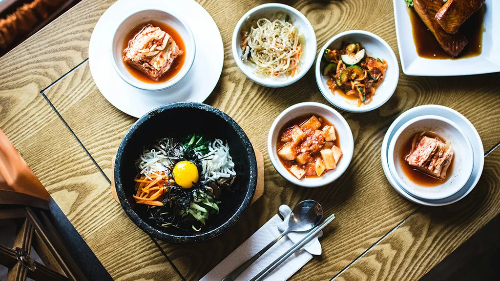 selection of fermented food dishes